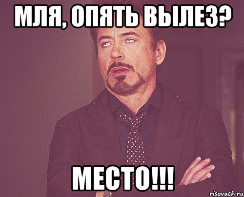 Мля, опять вылез? Место!!!, Мем твое выражение лица