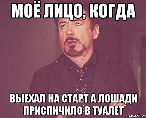 Моё лицо, когда Выехал На старт А лошади приспичило в туалет, Мем твое выражение лица