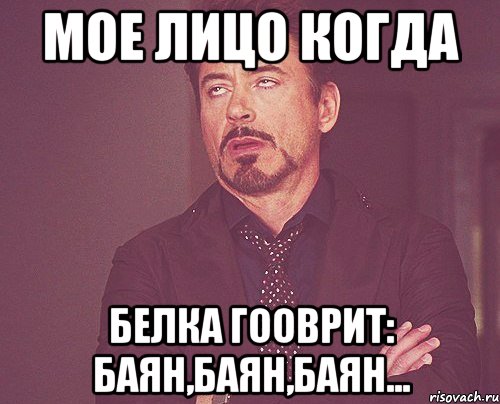 мое лицо когда Белка гооврит: баян,баян,баян..., Мем твое выражение лица