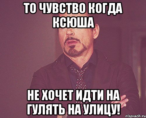 то чувство когда ксюша не хочет идти на гулять на улицу!, Мем твое выражение лица