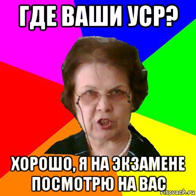 Где ваши УСР? Хорошо, я на экзамене посмотрю на вас, Мем Типичная училка