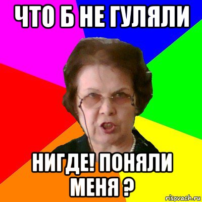 Что б не гуляли нигде! Поняли меня ?, Мем Типичная училка