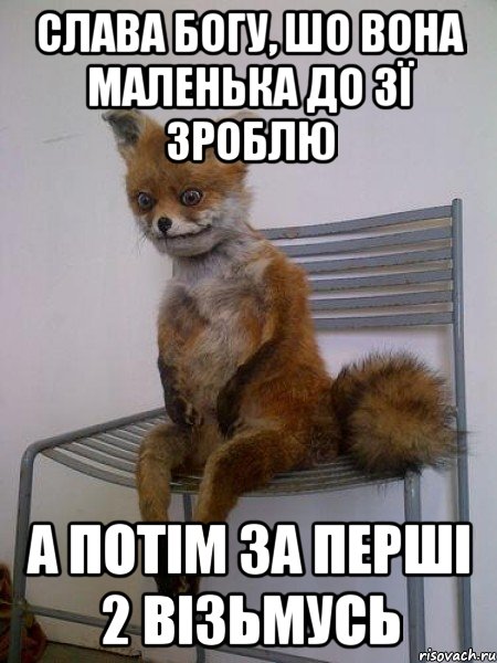 слава богу, шо вона маленька до 3ї зроблю а потім за перші 2 візьмусь, Мем Упоротая лиса