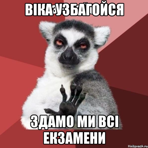 віка узбагойся здамо ми всі екзамени, Мем Узбагойзя