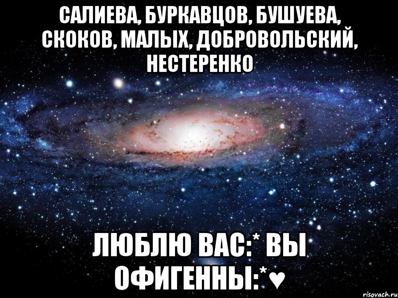 салиева, буркавцов, бушуева, Скоков, Малых, Добровольский, Нестеренко люблю вас:* вы офигенны:*♥, Мем Вселенная