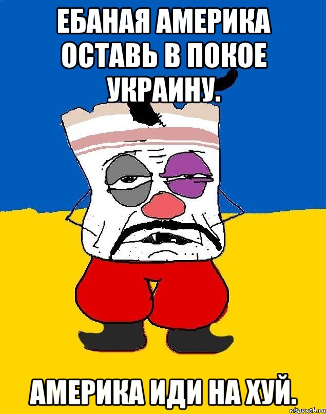 Ебаная америка оставь в покое украину. Америка иди на хуй.