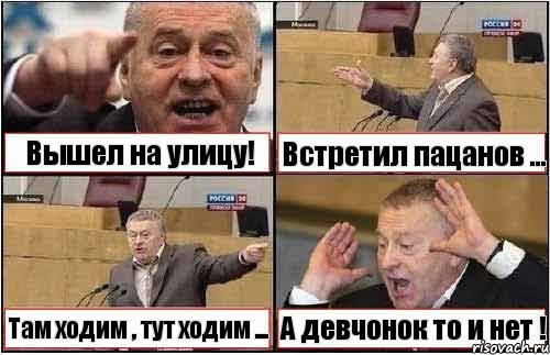 Вышел на улицу! Встретил пацанов ... Там ходим , тут ходим ... А девчонок то и нет !, Комикс жиреновский