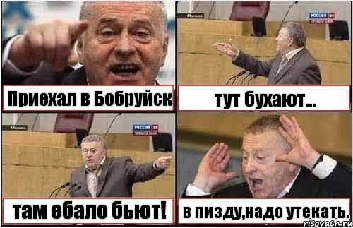 Приехал в Бобруйск тут бухают... там ебало бьют! в пизду,надо утекать., Комикс жиреновский