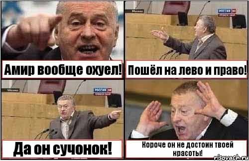 Амир вообще охуел! Пошёл на лево и право! Да он сучонок! Короче он не достоин твоей красоты!, Комикс жиреновский