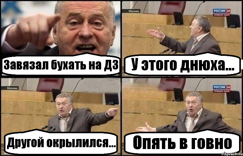 Завязал бухать на ДЗ У этого днюха... Другой окрылился... Опять в говно, Комикс Жириновский