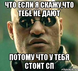 что если я скажу,что тебе не дают потому что у тебя стоит сп, Мем  а что если я скажу тебе