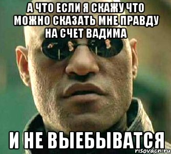 А что если я скажу что можно сказать мне правду на счет вадима И не выебыватся, Мем  а что если я скажу тебе