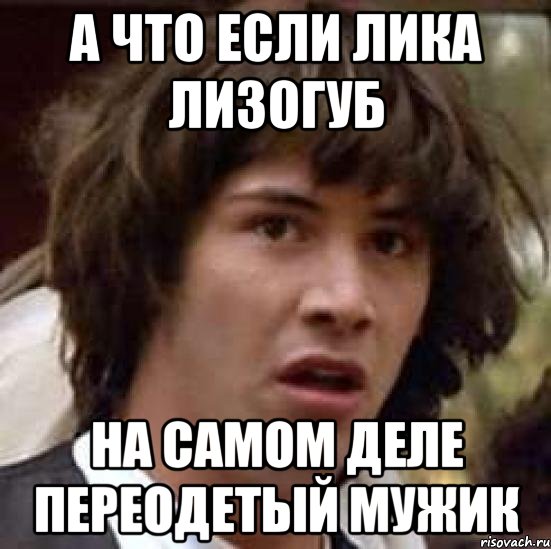 А что если Лика Лизогуб На самом деле переодетый мужик, Мем А что если (Киану Ривз)