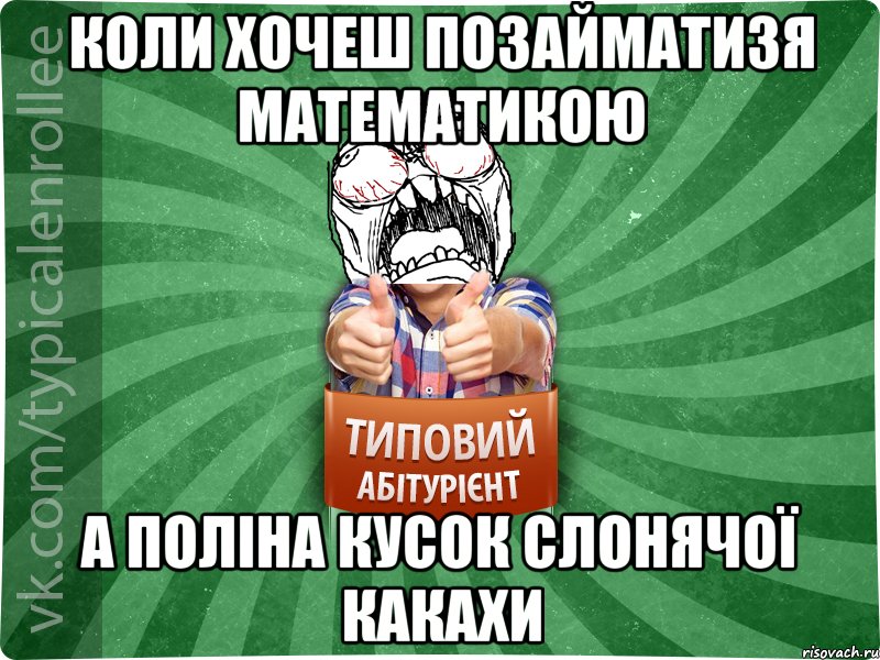 Коли хочеш позайматизя математикою а поліна кусок слонячої какахи, Мем абтура2