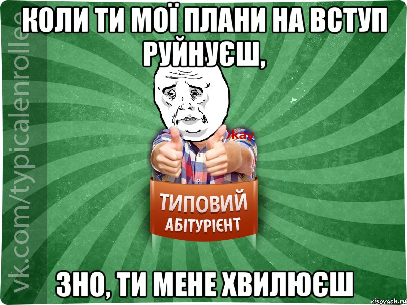 коли ти мої плани на вступ руйнуєш, зно, ти мене хвилюєш, Мем абтура4