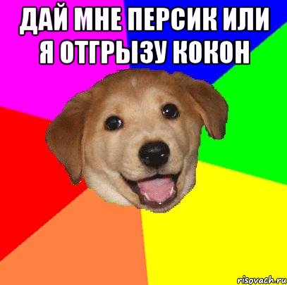 ДАЙ МНЕ ПЕРСИК ИЛИ Я ОТГРЫЗУ КОКОН , Мем Advice Dog