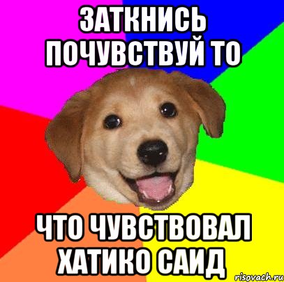 заткнись почувствуй то что чувствовал Хатико Саид, Мем Advice Dog