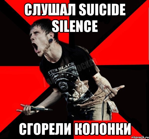 СЛУШАЛ Suicide Silence СГОРЕЛИ КОЛОНКИ, Мем Агрессивный рокер