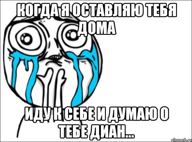 Когда я оставляю тебя дома иду к себе и думаю о тебе Диан..., Мем Это самый