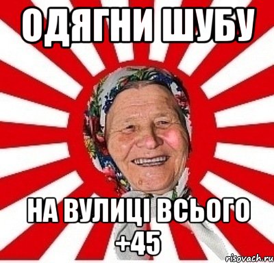 ОДЯГНИ ШУБУ НА ВУЛИЦІ ВСЬОГО +45, Мем  бабуля