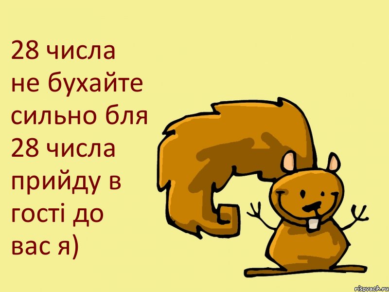 28 числа не бухайте сильно бля 28 числа прийду в гості до вас я), Комикс  белка