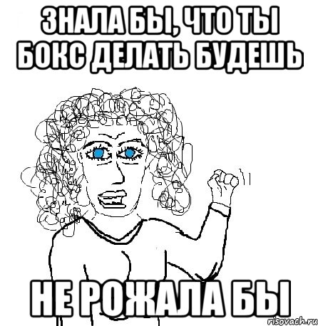 Знала бы, что ты бокс делать будешь НЕ РОЖАЛА БЫ, Мем Будь бабой-блеадь