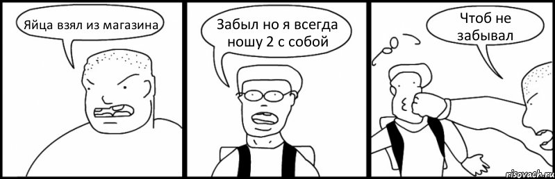 Яйца взял из магазина Забыл но я всегда ношу 2 с собой Чтоб не забывал, Комикс Быдло и школьник