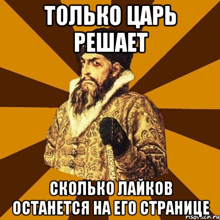 только царь решает сколько лайков останется на его странице, Мем Не царское это дело