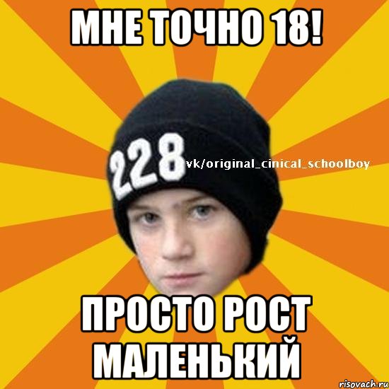 мне точно 18! просто рост маленький, Мем  Циничный школьник