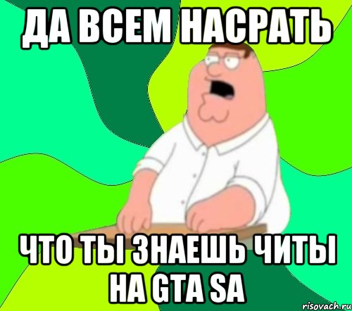 да всем насрать что ты знаешь читы на GTA SA, Мем  Да всем насрать (Гриффин)