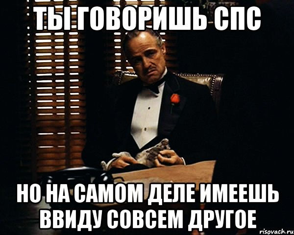 ты говоришь спс но на самом деле имеешь ввиду совсем другое, Мем Дон Вито Корлеоне