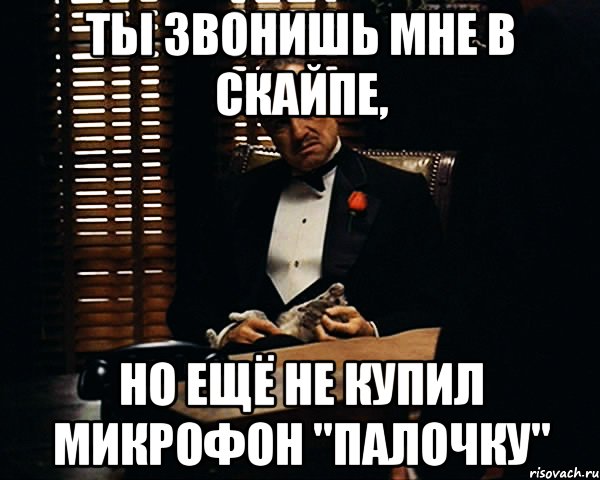 ТЫ ЗВОНИШЬ МНЕ В СКАЙПЕ, НО ЕЩЁ НЕ КУПИЛ МИКРОФОН "ПАЛОЧКУ", Мем Дон Вито Корлеоне