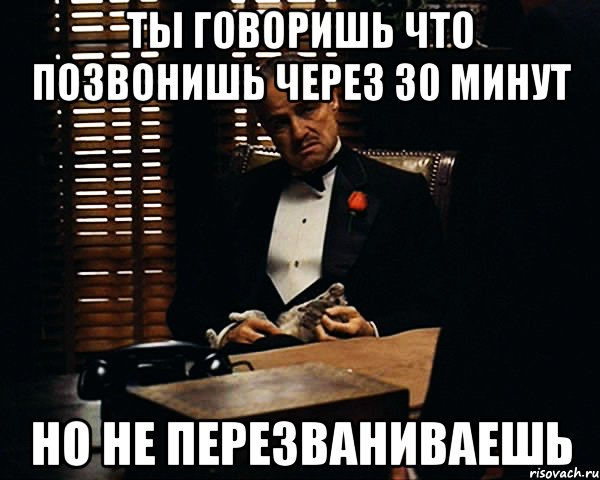 Ты говоришь что позвонишь через 30 минут Но не перезваниваешь, Мем Дон Вито Корлеоне