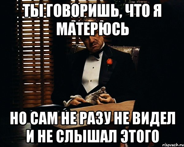 ты говоришь, что я матерюсь но сам не разу не видел и не слышал этого, Мем Дон Вито Корлеоне