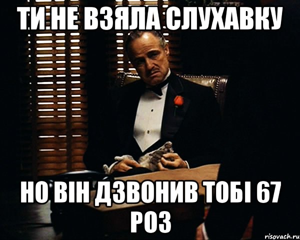 Ти не взяла слухавку Но він дзвонив тобі 67 роз, Мем Дон Вито Корлеоне