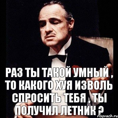 Раз ты такой умный , то какого хуя изволь спросить тебя , ты получил летник ?, Комикс Дон Вито Корлеоне 1