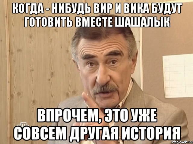 КОГДА - НИБУДЬ ВИР И вика будут готовить вместе шашалык ВПРОЧЕМ, ЭТО УЖЕ СОВСЕМ ДРУГАЯ ИСТОРИЯ, Мем Каневский (Но это уже совсем другая история)