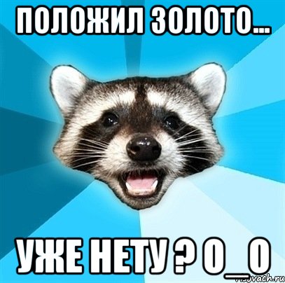 Положил золото... Уже нету ? О_О, Мем Енот-Каламбурист