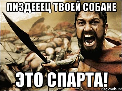 пиздееец твоей собаке это спарта!, Мем Это Спарта