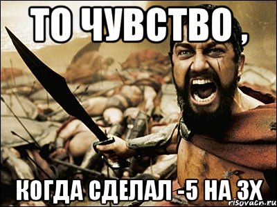 то чувство , когда сделал -5 на зх, Мем Это Спарта