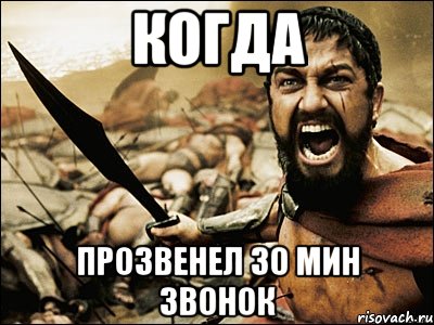 Когда Прозвенел 30 мин звонок, Мем Это Спарта