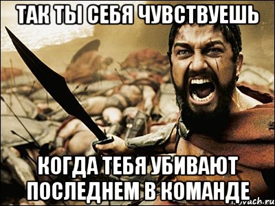 так ты себя чувствуешь когда тебя убивают последнем в команде, Мем Это Спарта