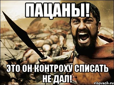 Пацаны! Это он контроху списать не дал!, Мем Это Спарта