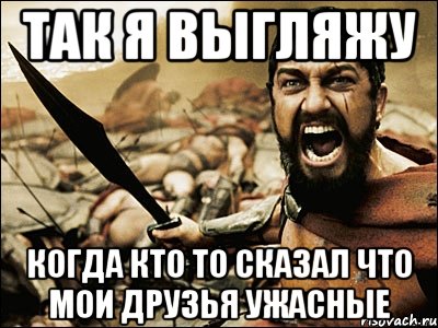 Так я выгляжу Когда кто то сказал что мои друзья ужасные, Мем Это Спарта