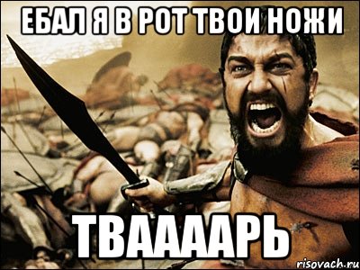 ебал я в рот твои ножи ТВААААРЬ, Мем Это Спарта