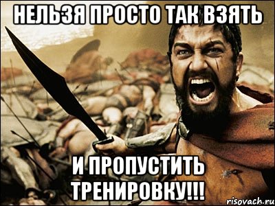 НЕЛЬЗЯ ПРОСТО ТАК ВЗЯТЬ И ПРОПУСТИТЬ ТРЕНИРОВКУ!!!, Мем Это Спарта