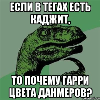 Если в тегах есть каджит, то почему Гарри цвета данмеров?, Мем Филосораптор