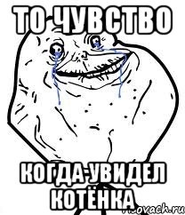 то чувство когда увидел котёнка, Мем Forever Alone