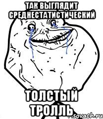 Так выглядит среднестатистический толстый тролль, Мем Forever Alone