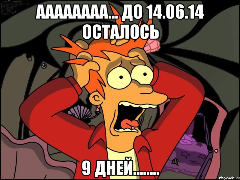 АААААААА... до 14.06.14 осталось 9 дней........, Мем Фрай в панике